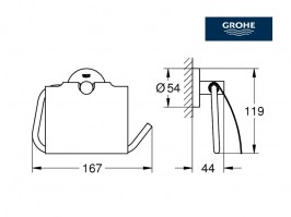 MEDIDAS PORTARROLLOS CON TAPA ESSENTIALS GROHE